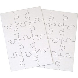 12 Blank Jigsaw Puzzles - 5.5 inch x 8 inch, 12 Pieces per Puzzle - Excellent for Kids Activities, Arts & Crafts, Invitations, Blank Puzzles to Draw On