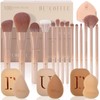 DUcare Makeup Brushes 14Pcs Coffee Series Makeup Brush set with