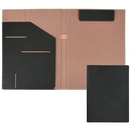 AoAkiSORA Clipboard Memo Board Binder A4 PU Leather Fabric Pen Holder Storage Pocket Magnetic Holder Company Meeting Document Storage (Black)