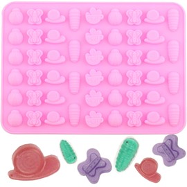 AIBOYA 50 Cavity Insect Silicone Candy Mold Butterfly Bee Snail Caterpillar Gummy Molds For Candy Gummy