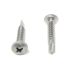 #10x1 Stainless Steel Phillips Pan Head Self Drilling Tapping TEK Screw (410 Stainless Steel) 100 Pieces 10X1
