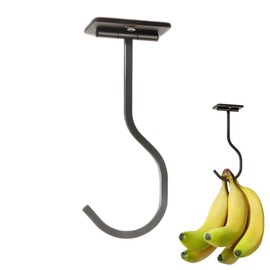 Bananenhaken Selbstklebender,Schwarzer Bananenhalter Faltbarer Unterschrank Bananen Halter, Aufbewahrungsregal für Frische Bananen,Mondförmiges Folding Hanger Hook