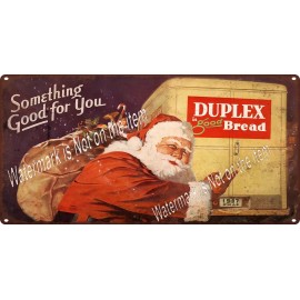 U 1937 Duplex BREAD Christmas SANTA CLAUS Truck Metal Sign 6x12" A762