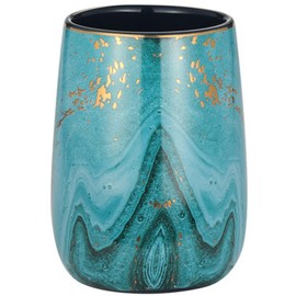 New Luxurious & Trendy Agate Crystal Design Tumbler Perfect For Storing Toothbrushes, Razors, Toothpaste Holder Bathroom Decor (Turquoise) - N12