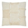 Creative Co-Op Woven Cotton and Wool Patchwork Frayed Edges Pillow,