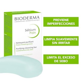 BIODERMA, Sébium Barra Limpiadora Purificante, Previene Imperfecciones, Piel Sana y Fresca, Skincare Piel Grasa, 100ML