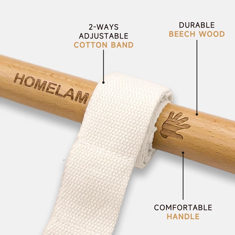 HOMELAM Innovative Muscle Stretching Device, Adjustable Length Hamstring Wooden