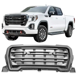 IKON MOTORSPORTS, Front Grille Compatible With 2019-2021 GMC Sierra 1500 Front Bumper Grille Matte Black
