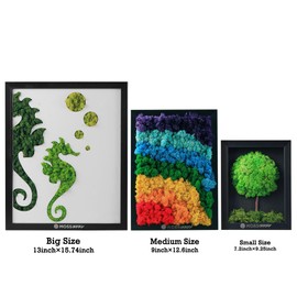 Mossever 100% Natural Moss Art Wall Decor (Elephant) - Natural Deodorizer & Air Purifier - No Maintenance - Moss for Crafts, Terrarium Supplies - Greenery for Home, Bedroom & Living Room Décor