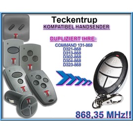 Teckentrup Command 131-868 / D321-868 / D313-868 / D302-868 / D304-868 / D323-868 Compatible Handheld Transmitter, Clone Remote Control, 868.3Mhz Fixed Code. Top Quality Copier