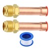 sourcing map 2Pcs Brass Pipe Fitting, 3/4 SAE Male Thread