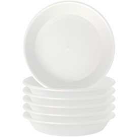 GREGICH 5.8" (4.5" at Base) White Plastic Plant Saucer, 6 Pack Single Size, Strong 6 8 10 inch Plant Water Catcher Tray for Potted Plant Planter Plate Dish Pan Flower Pot Drip Tray for Indoors Outdoor
