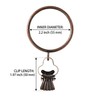 24 Pack Curtain Rings with Clips, 55mm (2.2") Inner Diameter
