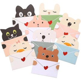 Message Cards, Animals, Set of 9 Types of Holding Messages, Message Cards with Envelopes (Dog/Chick/2 Chick/Bear/Cat/Cat/Cat 2/Polar Bear/Pink Rabbit)