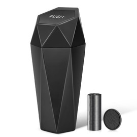 Ceecysaa Car Trash Can with Lid, Mini Car Cup Holder Trash Can, Car Garbage Can with 30pcs Trash Bags, Car Accessories Interior, Leakproof Small Car Trash Can, Home, Office, Black