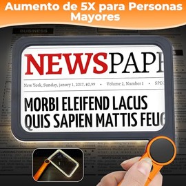 Lupa Grande de 4 Aumentos con Luz LED Ajustable, 74 LED de Luz Fría/Cálida, 3 Modos, Lupa de Mano para Personas Mayores, Lectura, Reparación de Reloje