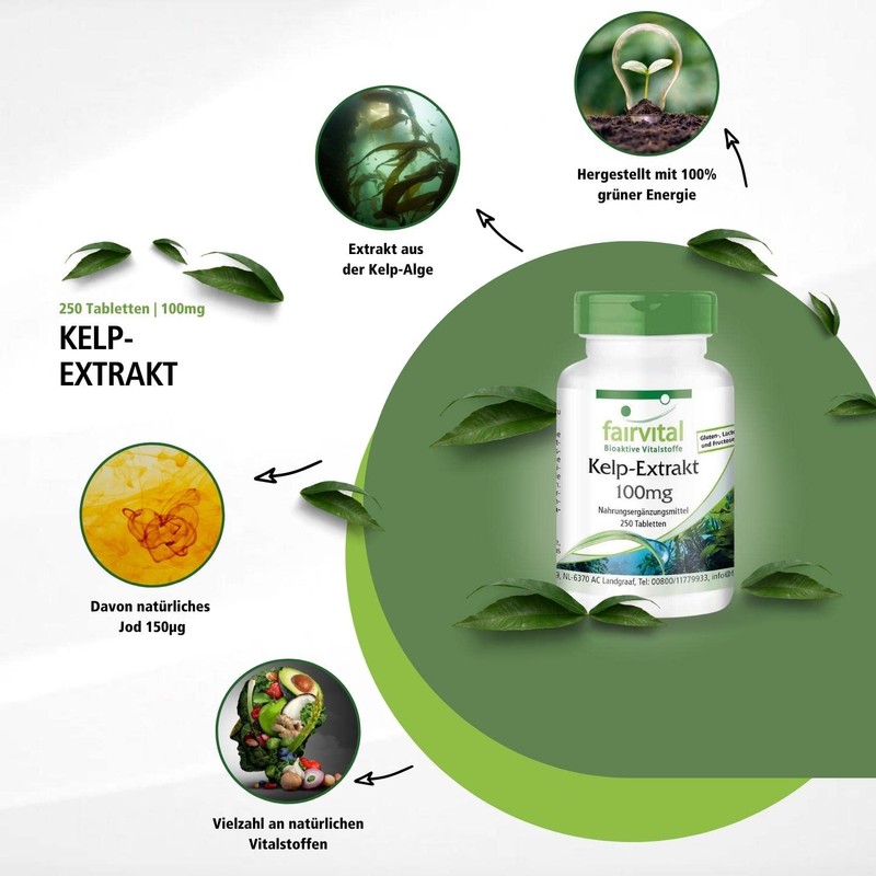 Kelp Tablets - 150 mcg Natural Iodine from Brown Algae