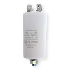 DL-pro Capacitor Motor Capacitor 8µF 450 V Diameter 35 x 65 mm Universal with 6.3 mm AMP Plugs and Mounting Screw M8 CBB60 Starting Capacitor Motor Start Capacitor for Electric Home Appliances