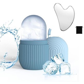 Ice Facial Mold | Reusable Cooling Silicone Ice Roller for Face | Beauty Facial Massage Tool for Womens Skincare Mint - Size: Shell pattern - rose red