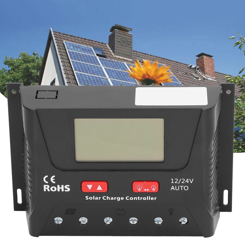 Solar Charge Discharge Controller LCD Display 3 Stage PWM Solar
