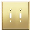 LIDER Reflective Acrylic Toggle Switch Wall Plate, Mirrored Double Light