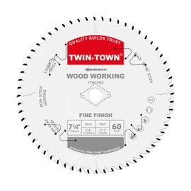 TWIN-TOWN Hoja de sierra de 7-1/4 pulgadas, 60 dientes, uso general para madera blanda, madera dura, aglomerado y madera contrachapada, árbol DMK de 5/8 pulgadas
