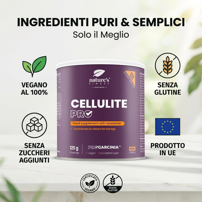 Nature's Finest Cellulite PRO, Integratore in Polvere 125 g