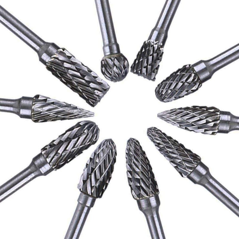 Bestgle 10pcs 3 mm (1/8 Inch) Shank Tungsten Carbide Double