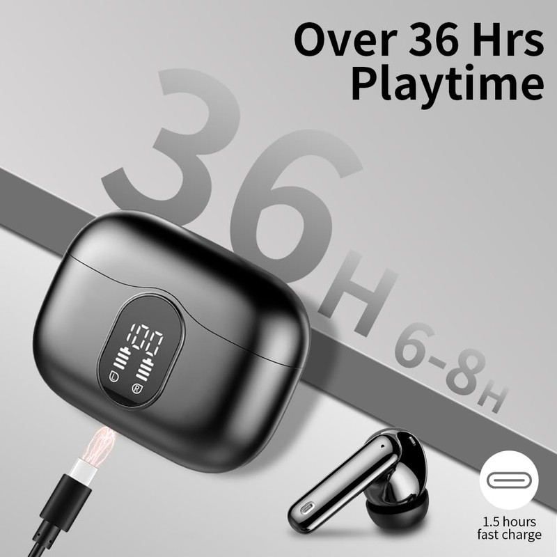 Wireless Earbuds, Bluetooth 5.3 Headphones In Ear with 4 ENC