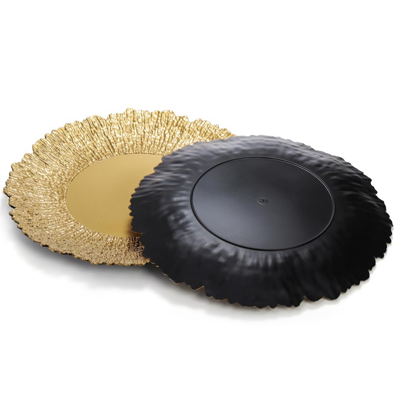 Coloch Set of 12 Plastic Charger Plates, 13" Reusable Reef