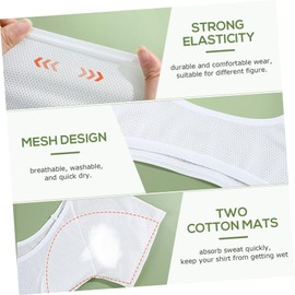 SUPVOX Underarm Sweat Pads - Washable & Breathable Sweat Guard Underwear Vest Short Sleeve Dress Armpit Pads for Women Girls Ladies White