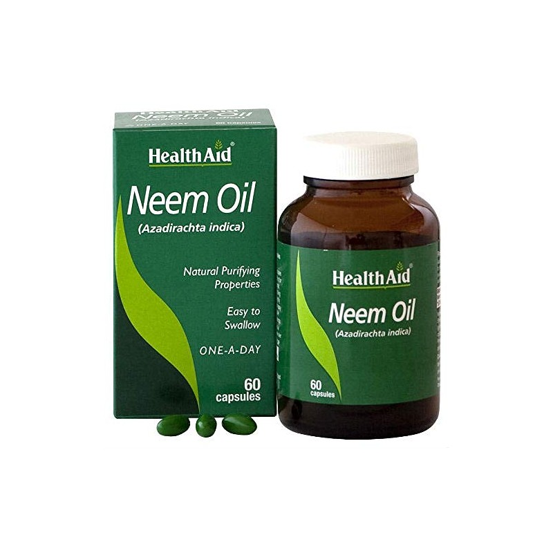 HealthAid Neem Oil Capsules Pack of 60 Capsules