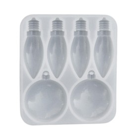 Saccgt Resin Light Bulb Pendant Silicone Mold Christmas Ornament Resin Mold Craft Supply Round Lamp Keychain Pendant Making Silicone, As Pic Shows