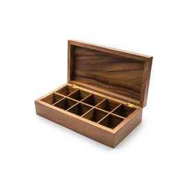 Ironwood Gourmet Rectangular Vauxhall Double Tea Box, Acacia Wood,Brown