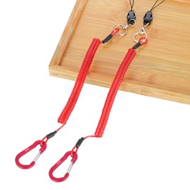 WnMJ Coil Strap, Drop Prevention Cord, Spiral Cord, Curl Cord, Built-in Wire, Smartphone, Locking Function, Extendable, Portable, Anti-Theft, Pack of 2