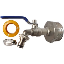 2" Drum Faucet Stainless Steel Barrel Faucet with EPDM Gasket and 3/4" Outlet for 55 Gallon Drum