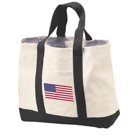 Broad Bay American Flag Tote Bag CANVAS American Flag Totes Beach Pool Travel Shopping Bag