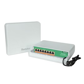 4 Port Gigabit PoE Switch Waterproof, 1000 Mbps 4 PoE+ Ports 75W, One Gigabit Uplink Port, IEEE802.3af/at Power Over Ethernet Unmanaged Outdoor Network Switch, Plug & Play