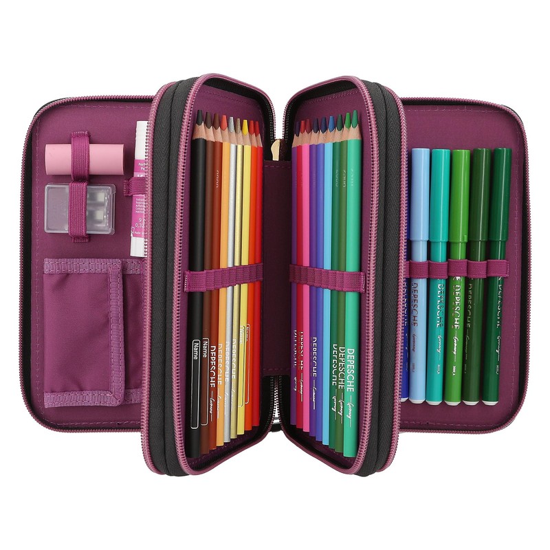 Depesche 13017 TOPModel Rebel Kitty - Filled 3-Compartment Pencil Case