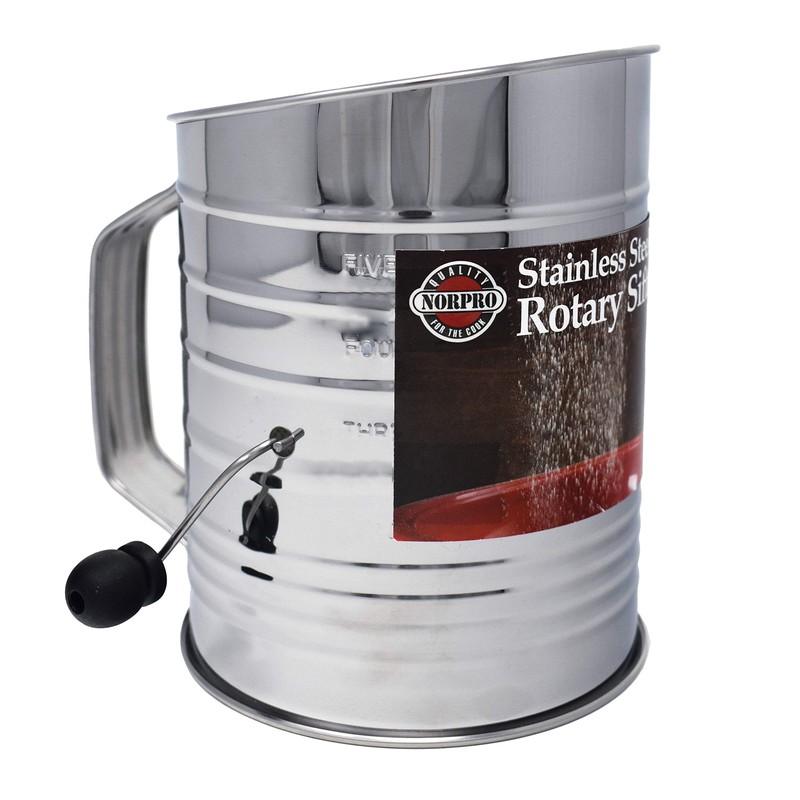 Norpro 5-Cup Stainless Steel Crank Flour Sifter