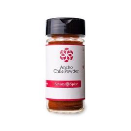 Savory Spice Ancho Chile Powder - Ancho Chili Powder for Moles, Tamales, Sauces, Salsas & Enchiladas | Ground Ancho Chili Powder Spice (Medium Jar - Net: 2.25 oz)