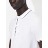 Armani Exchange Men's Logo Zip Jersey Polo, White, M