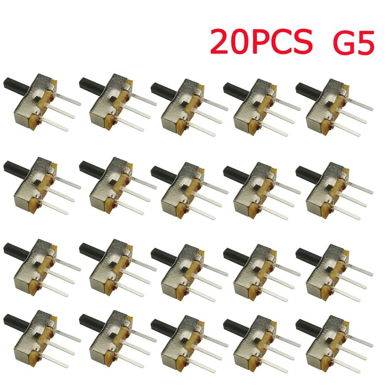 KKHMF 20pcs SS12D00G5 Slide Switch Toggle Switch SPDT 1P2T 2