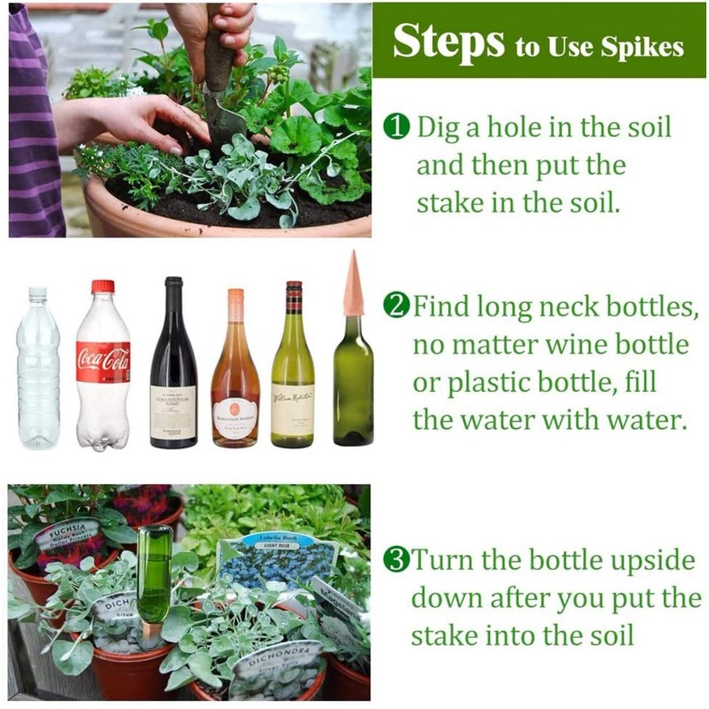 REMIAWY Plant Watering Devices 6 Pack Terracotta Vacation Plant Waterer