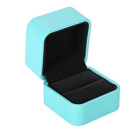Caja de anillo LED, Estuche Anillo Caja de joyería caja de almacenamiento de joyería de cuero de PU Caja de embalaje de accesorios de regalo de joya L