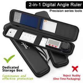 Digital Angle Finder Stainless Steel 7" 200mm 360° Angle Finder Tool for Woodworking,Machinery,Construction,Drawing,DIY Etc,Includes Special Storage Box,Polishing Cloth