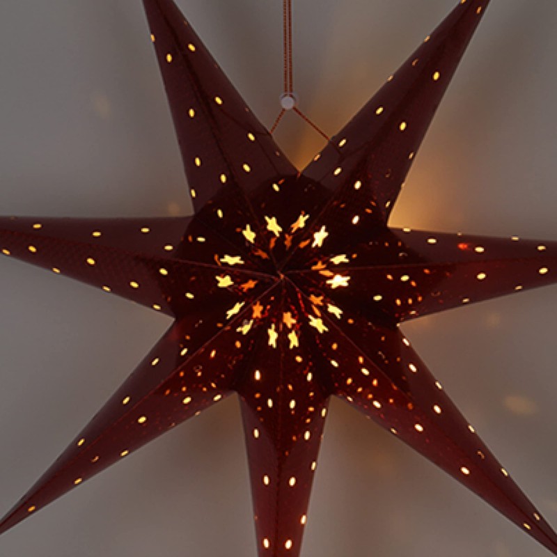 COM-FOUR® Luminous Star in 3D with LED Lighting in Warm