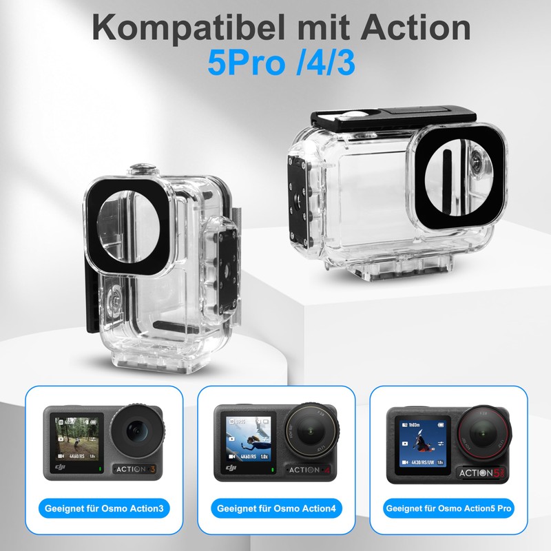 FitStill 196FT/60M Underwater Waterproof Case with Magnetic Quick Release Interface,