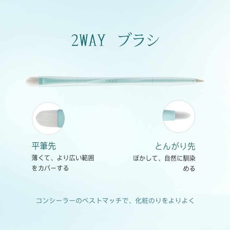 TIMAGE Makeup Brush, Concealer Brush, 2-Way Double End, Makeup, Ordinance,