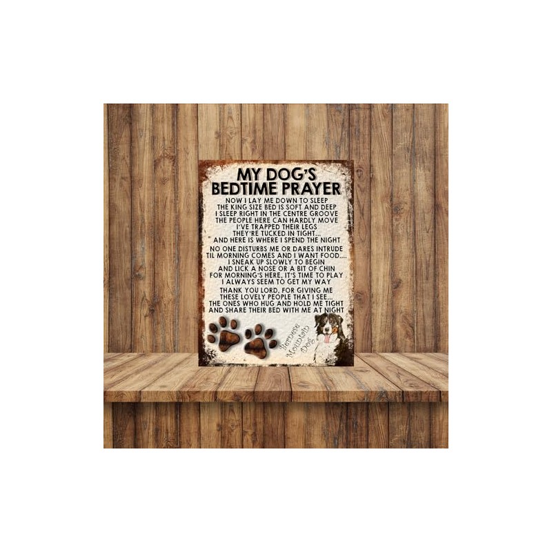 MY DOG'S BEDTIME PRAYER RETRO STYLE METAL TIN SIGN/PLAQUE (BERNESE